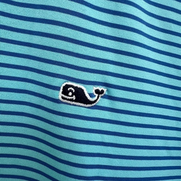 Vineyard Vines Men's Blue Striped Polo Shirt Size Large - Picture 3 of 5